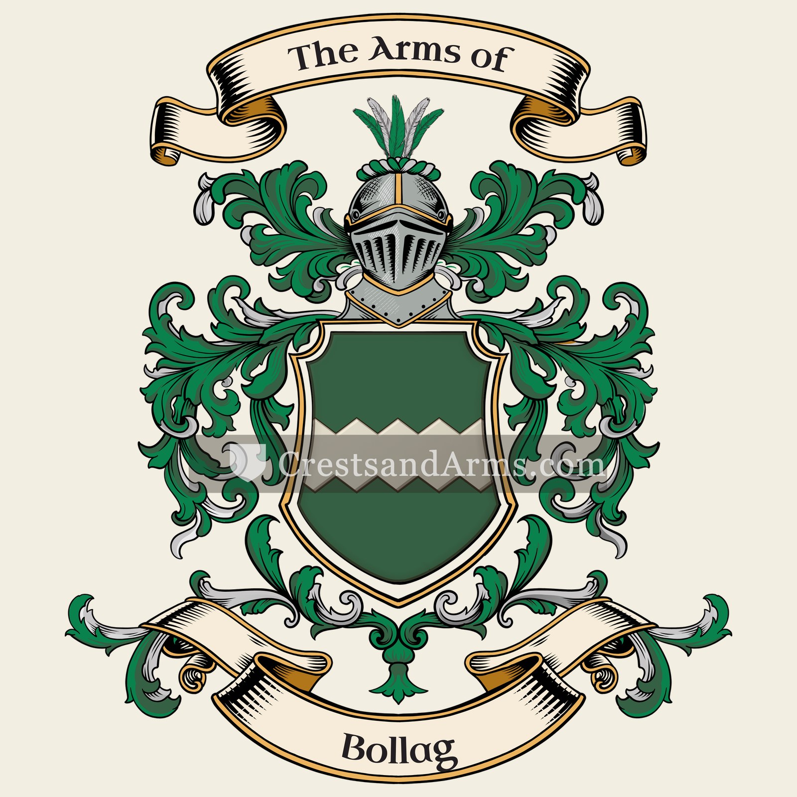 The Bollag coat of arms, drawn from the recorded blazon