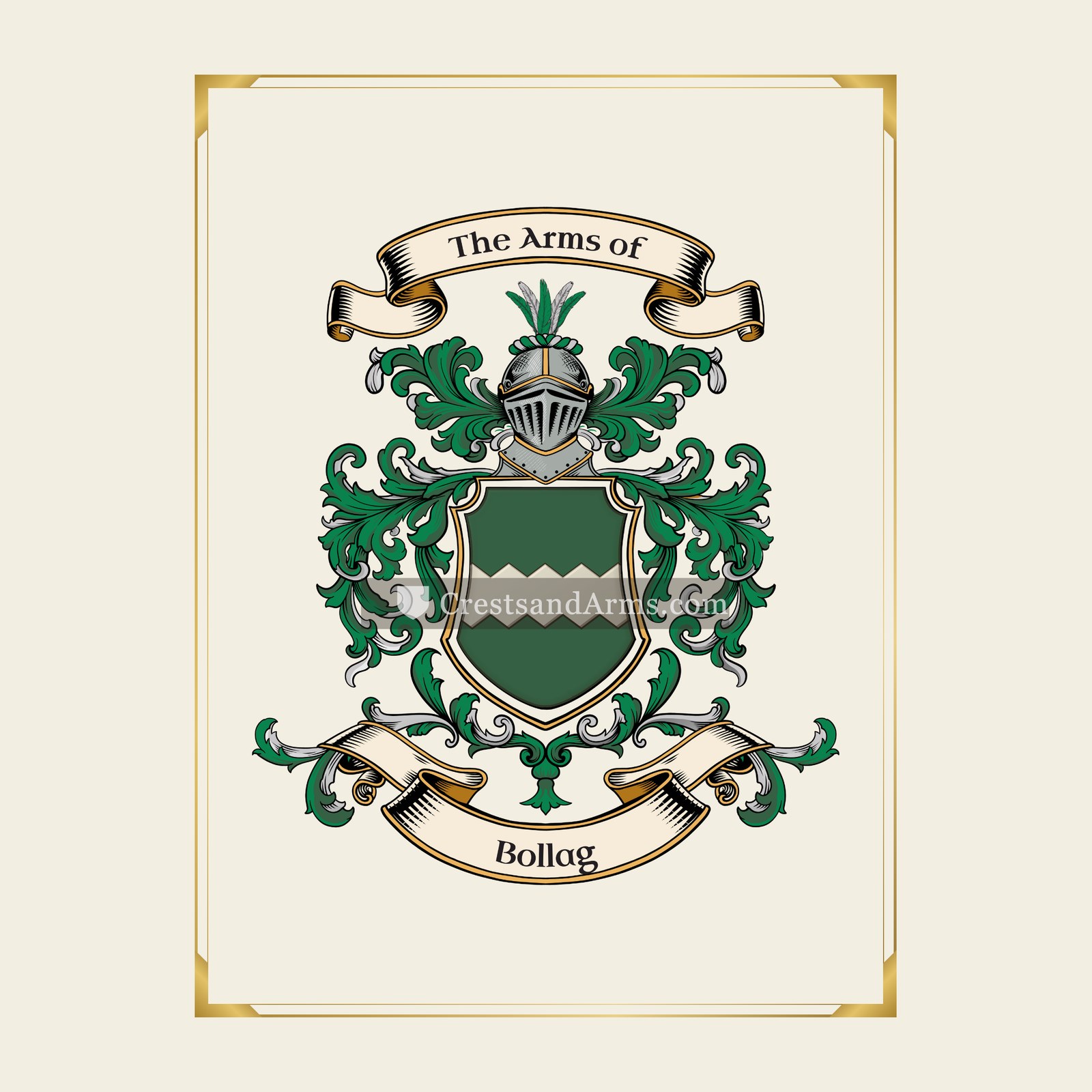 With gold border