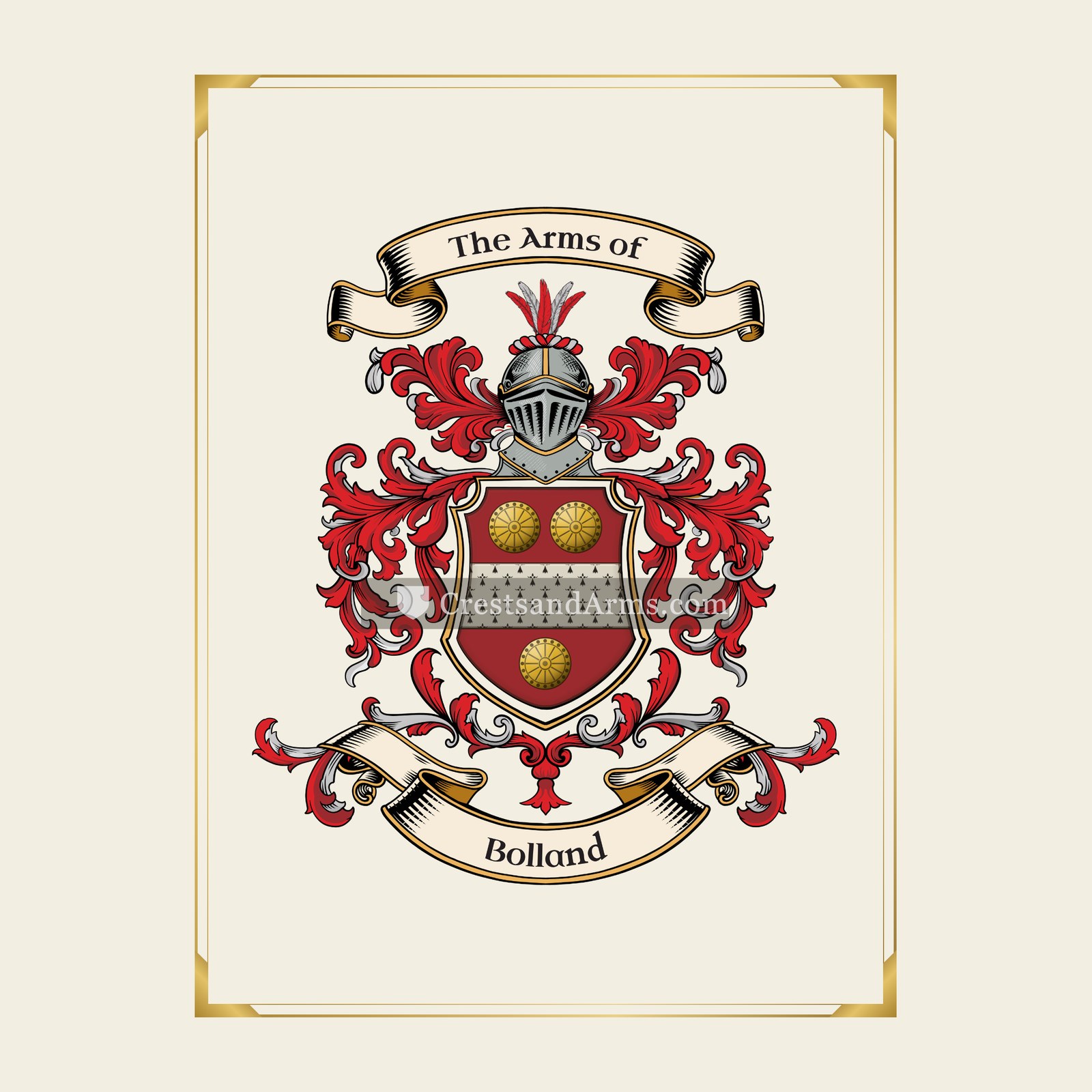 With gold border