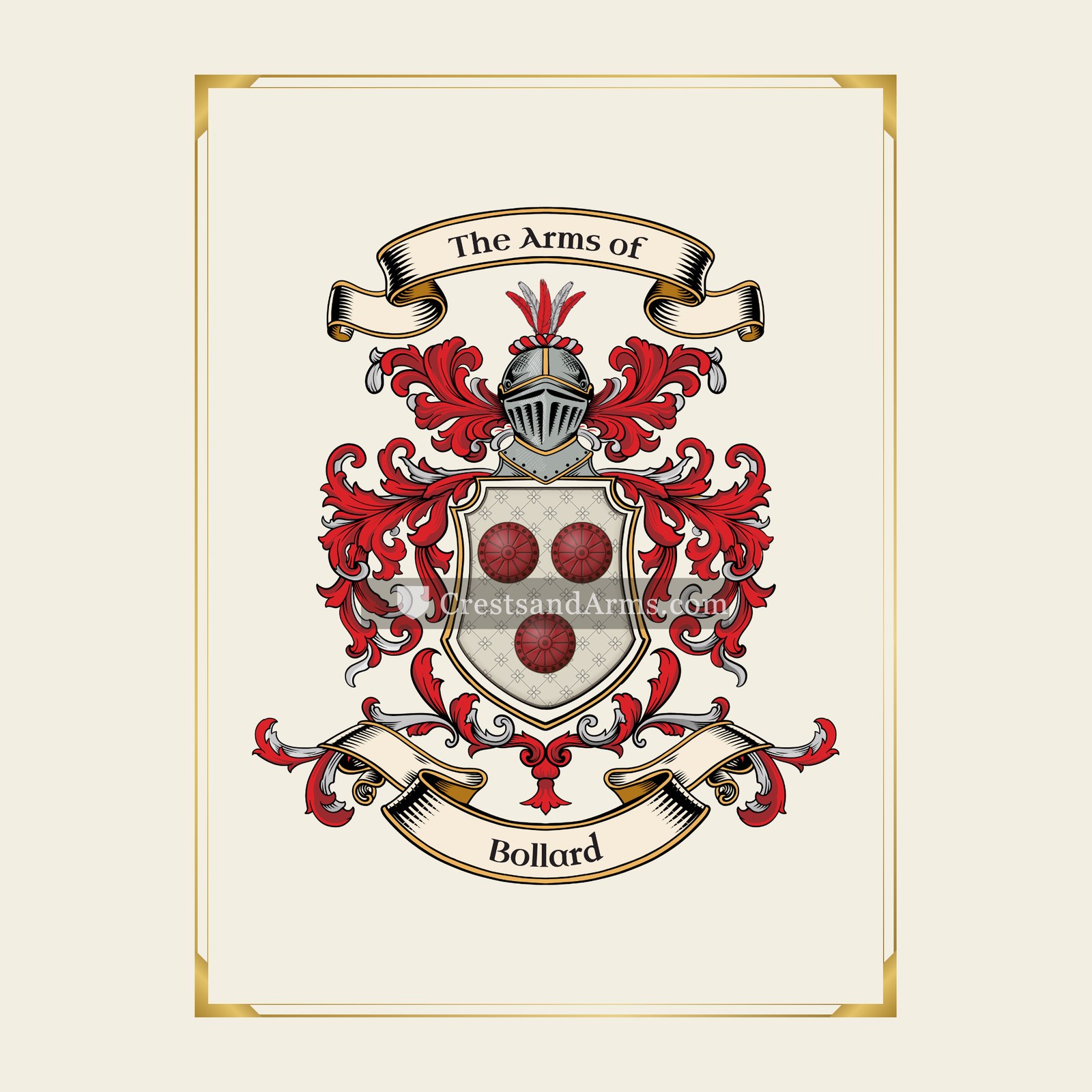 With gold border