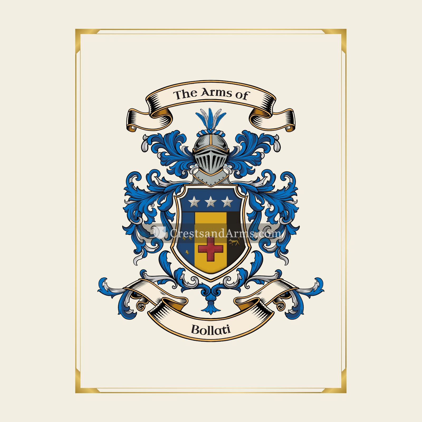 With gold border