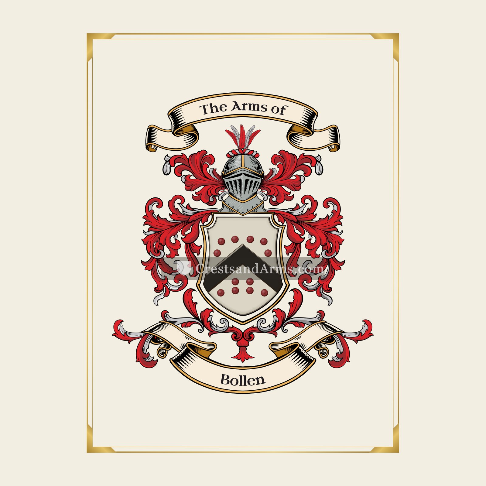 With gold border