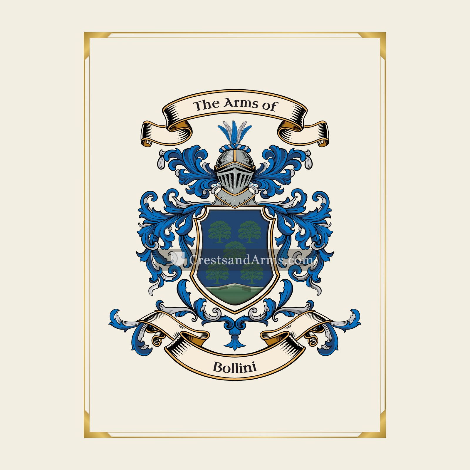 With gold border