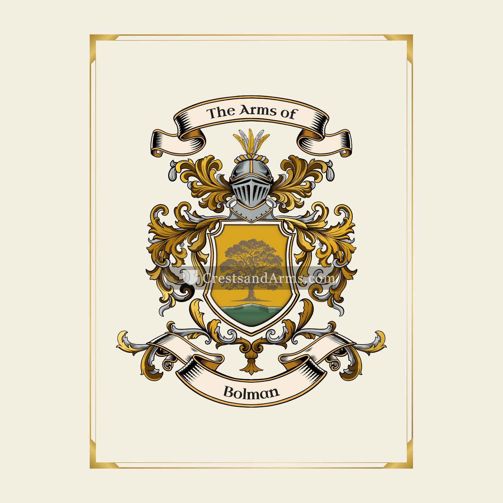 With gold border