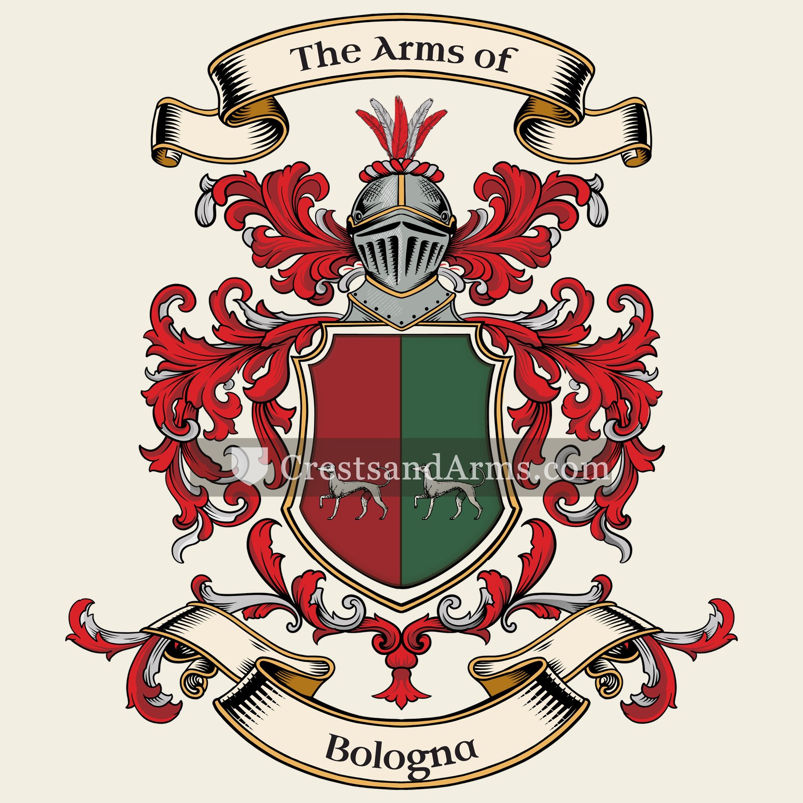 The Bologna coat of arms, drawn from the recorded blazon