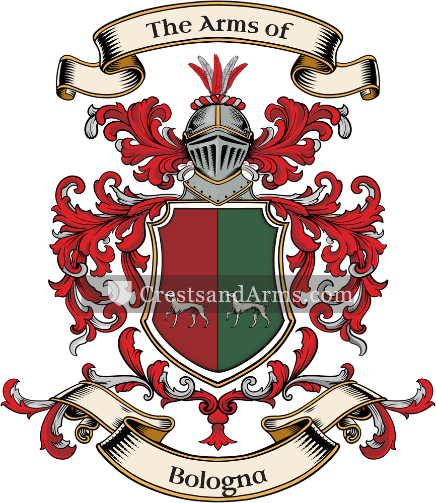 The Bologna coat of arms, drawn from the recorded blazon