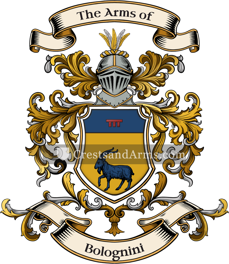 The Bolognini coat of arms, drawn from the recorded blazon