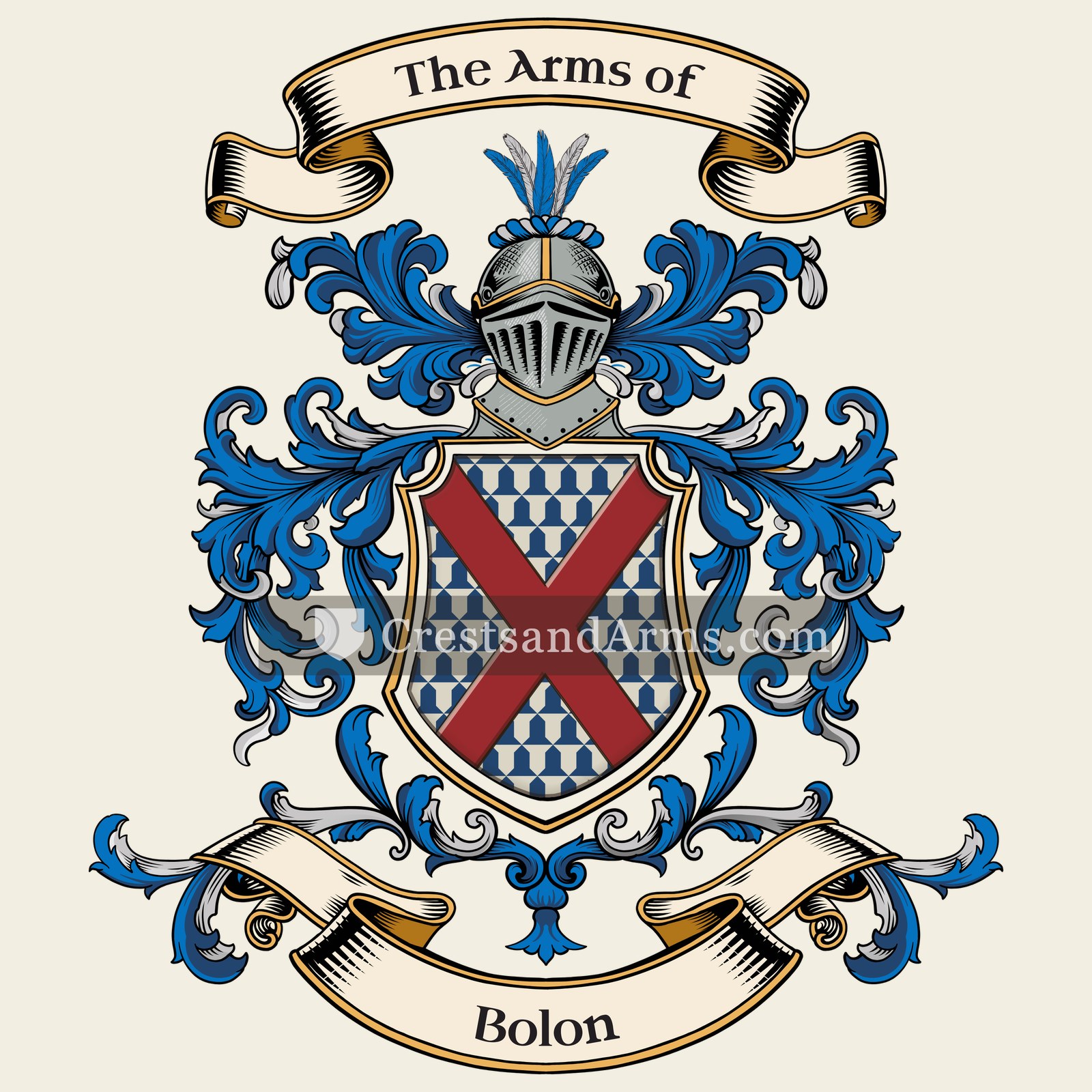 The Bolon coat of arms, drawn from the recorded blazon
