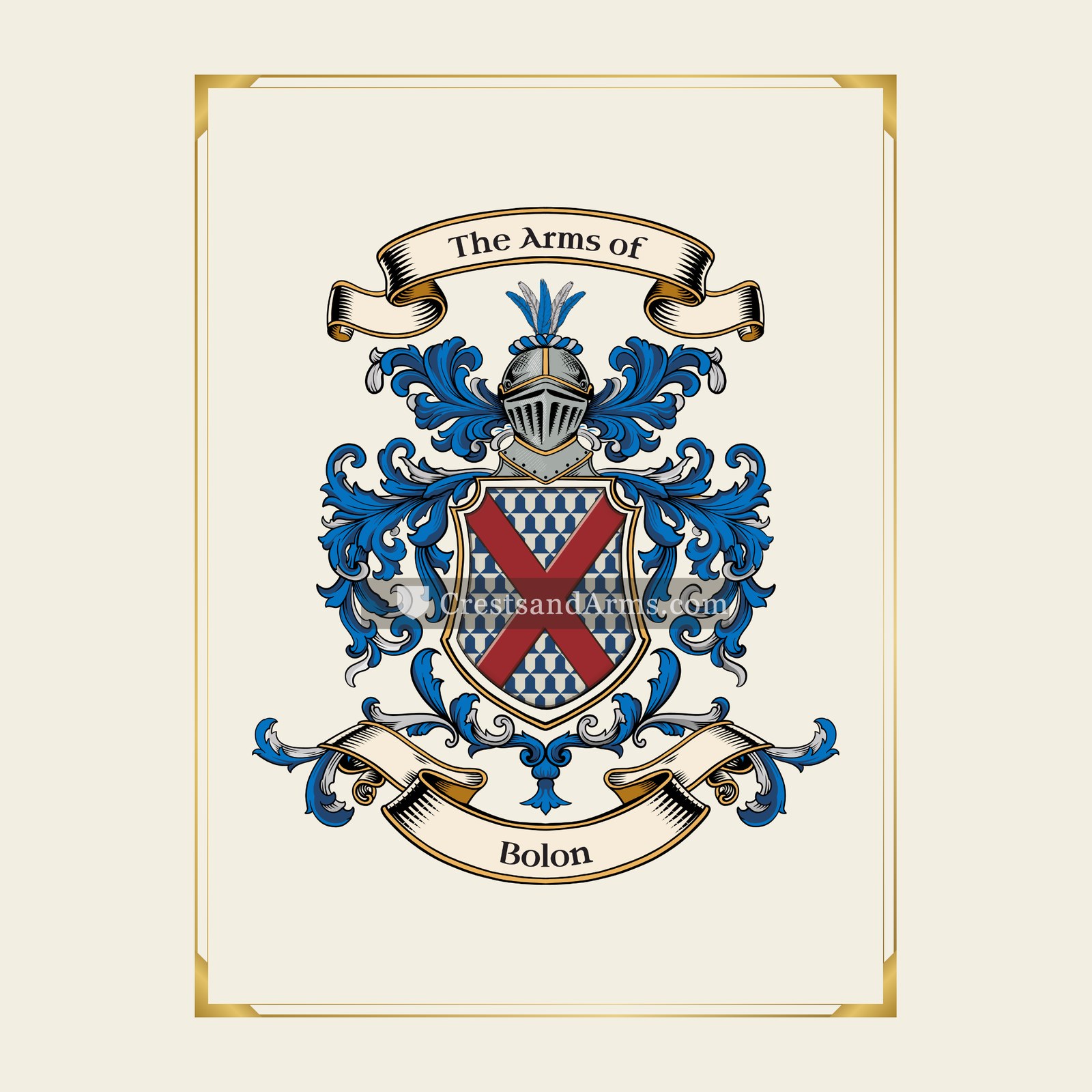 With gold border
