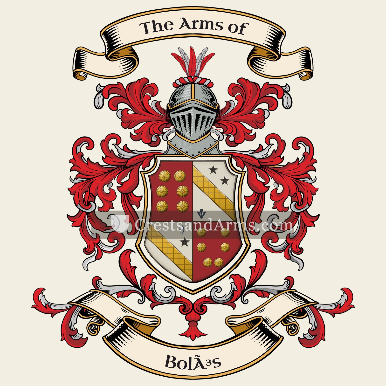 The Bolós coat of arms, drawn from the recorded blazon
