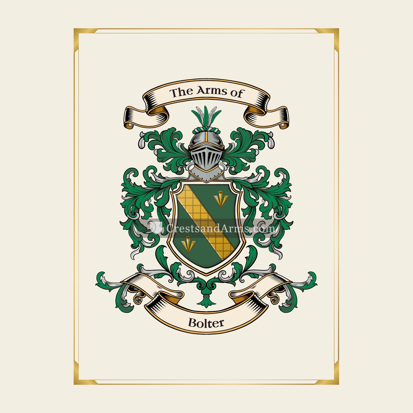 With gold border