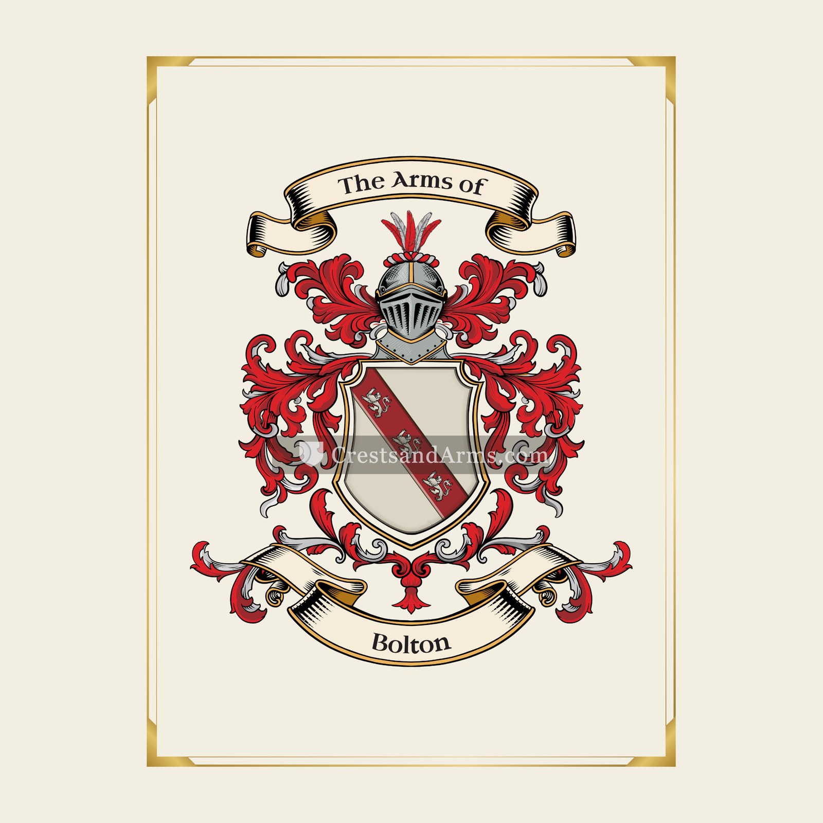 With gold border