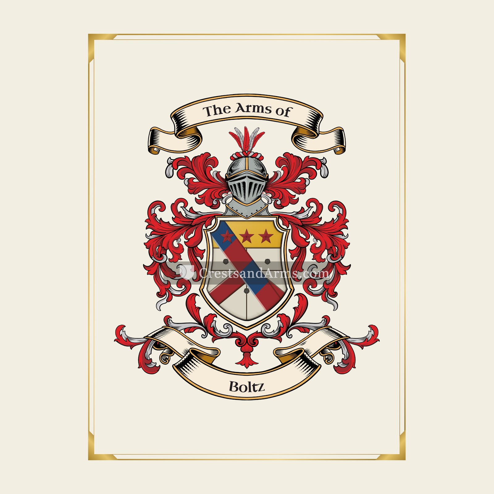 With gold border