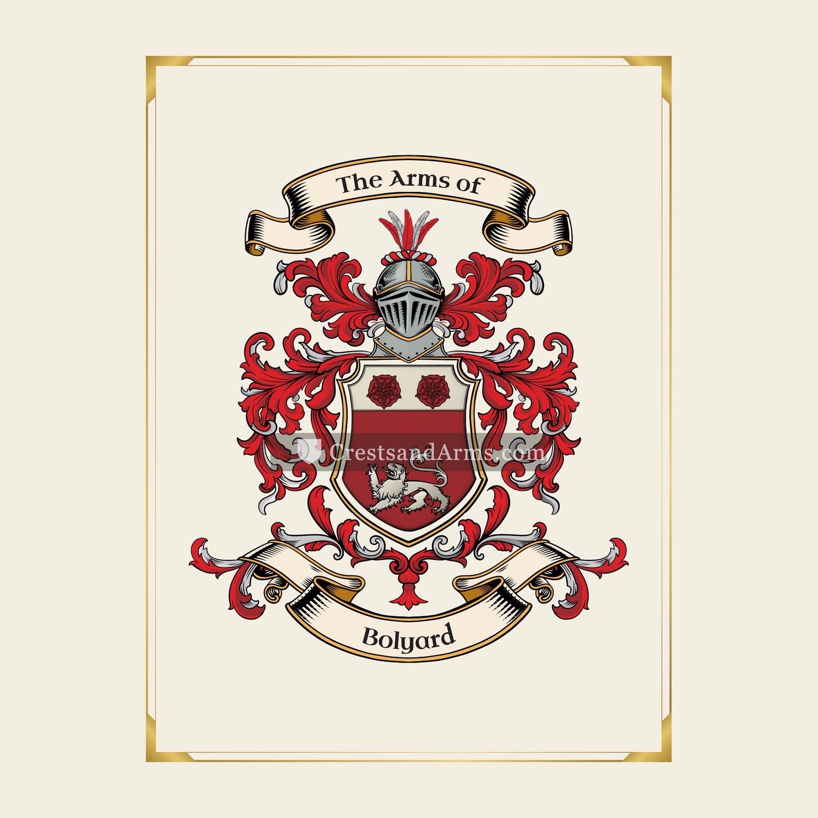 With gold border