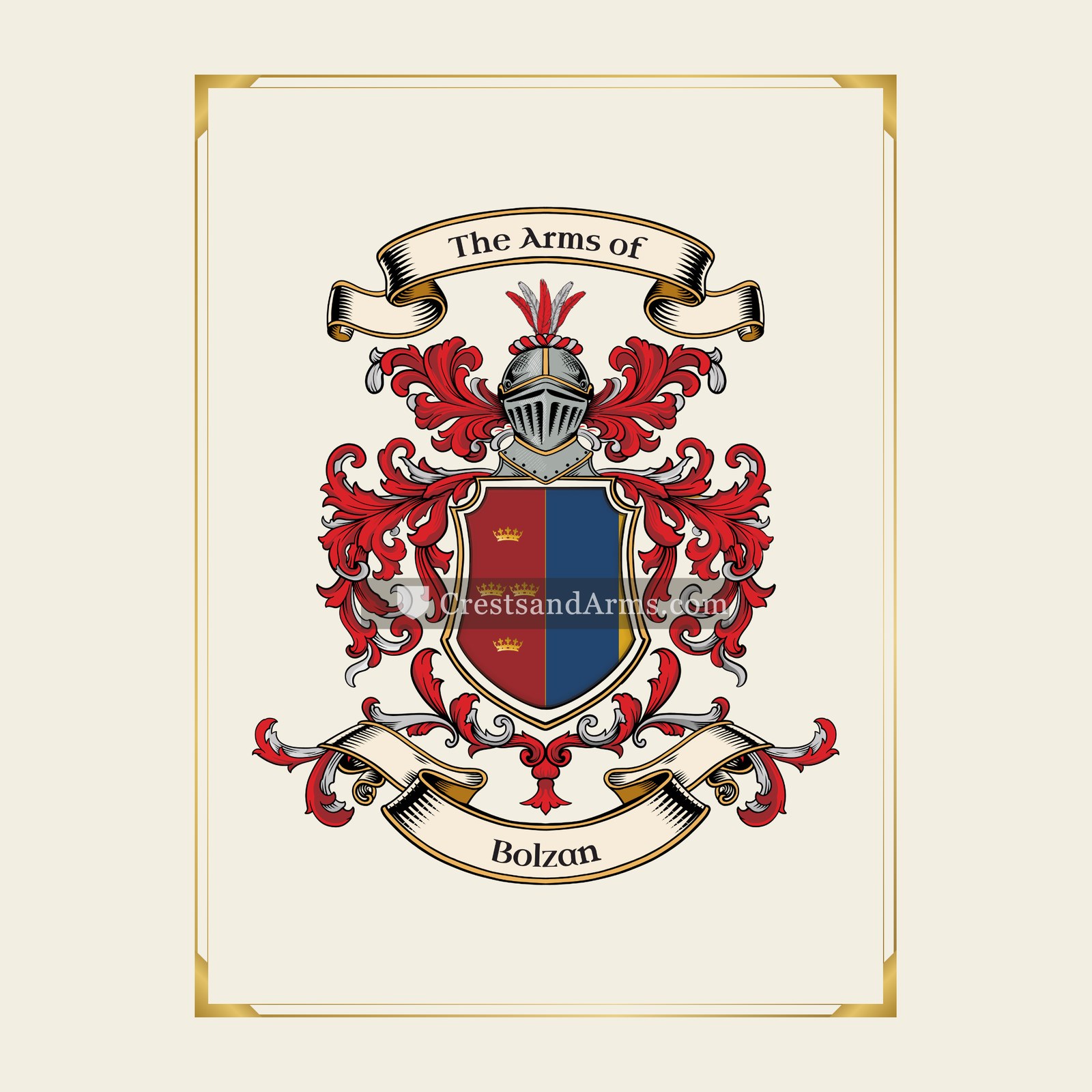 With gold border