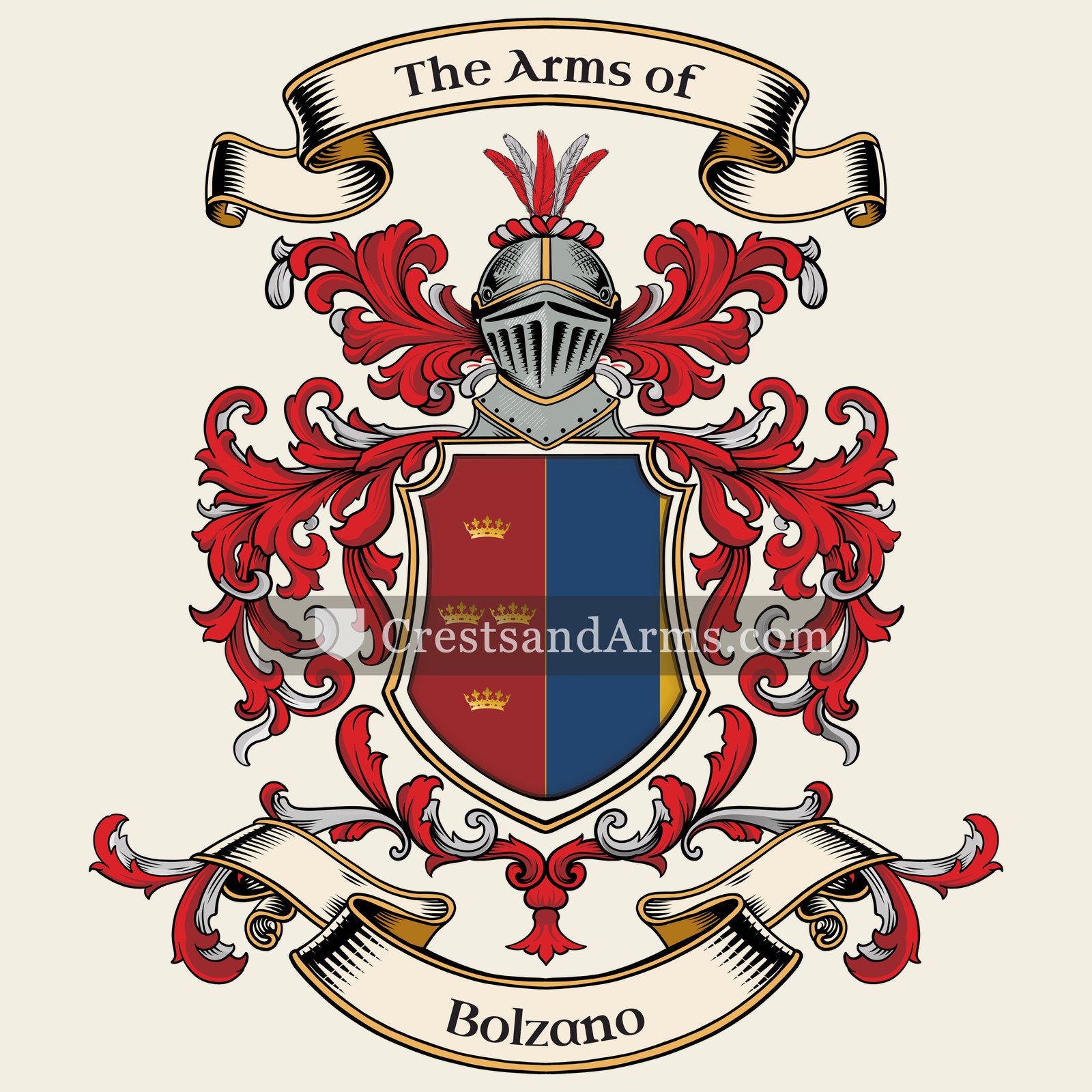 The Bolzano coat of arms, drawn from the recorded blazon