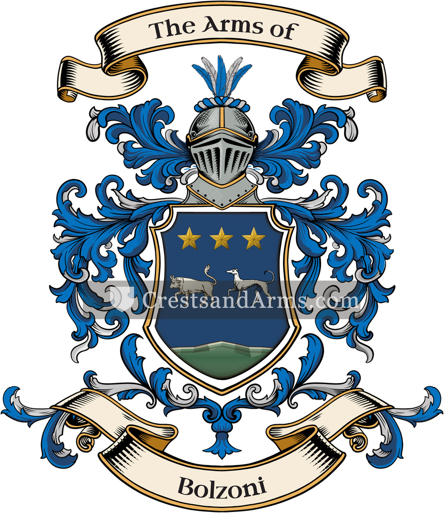 The Bolzoni coat of arms, drawn from the recorded blazon