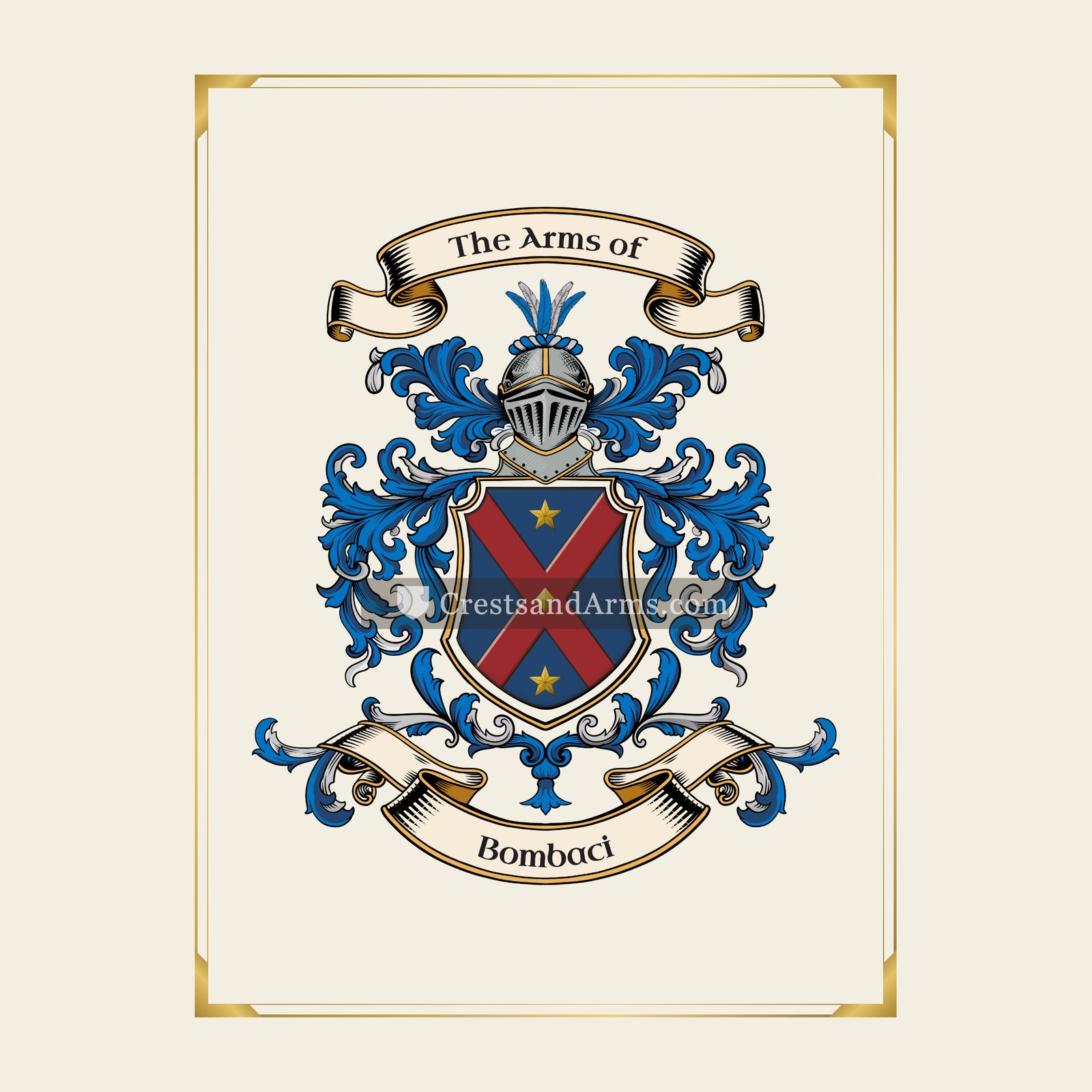 With gold border