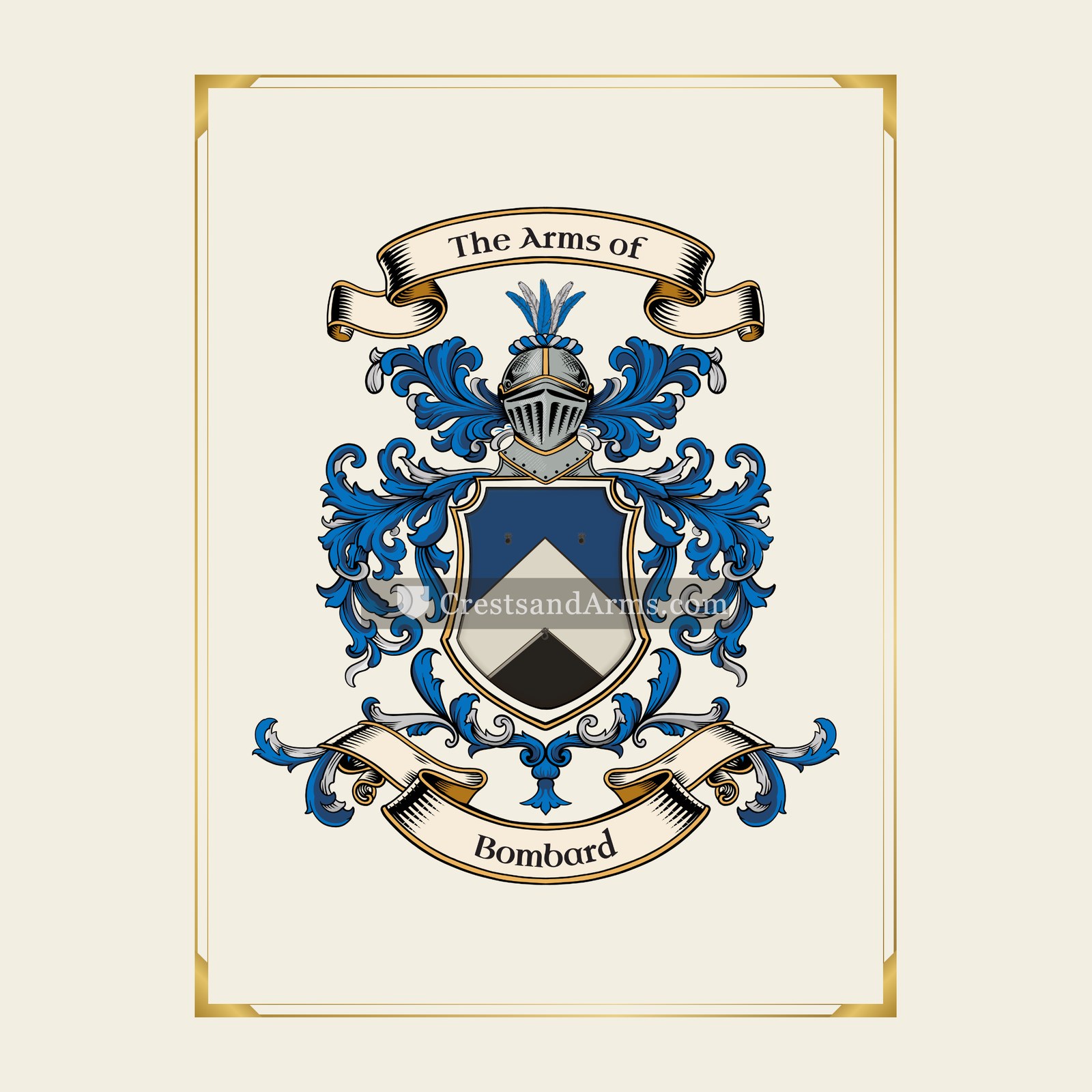 With gold border