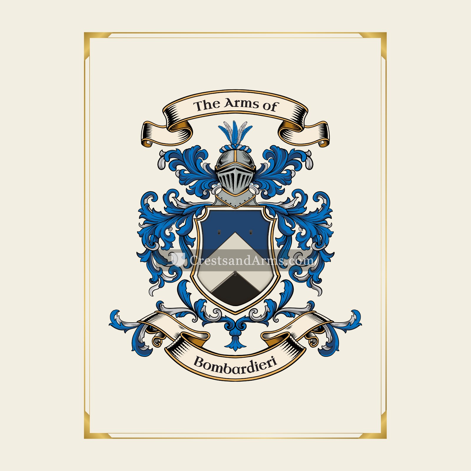 With gold border