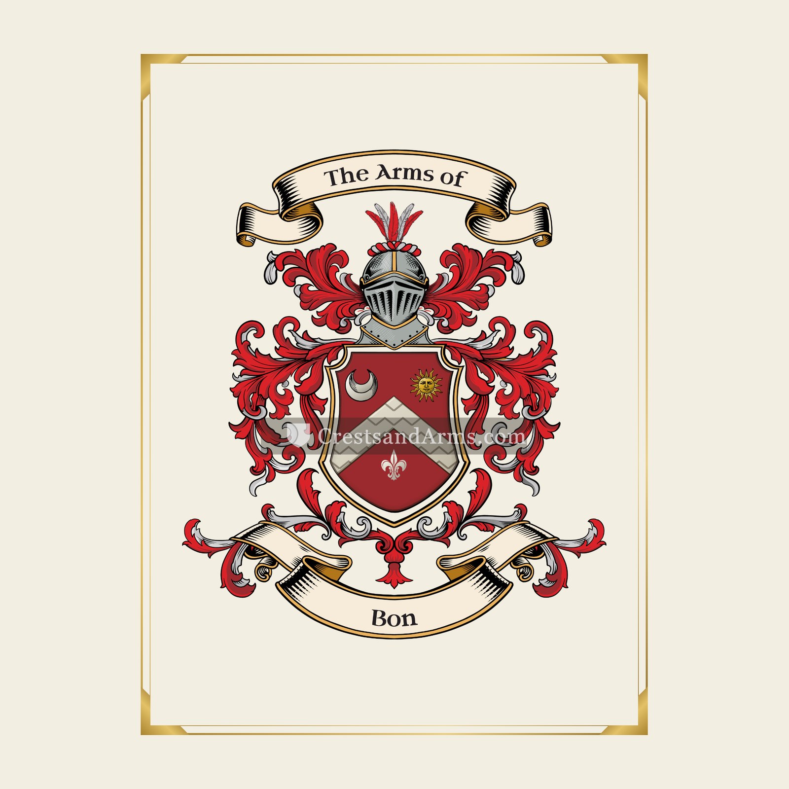 With gold border