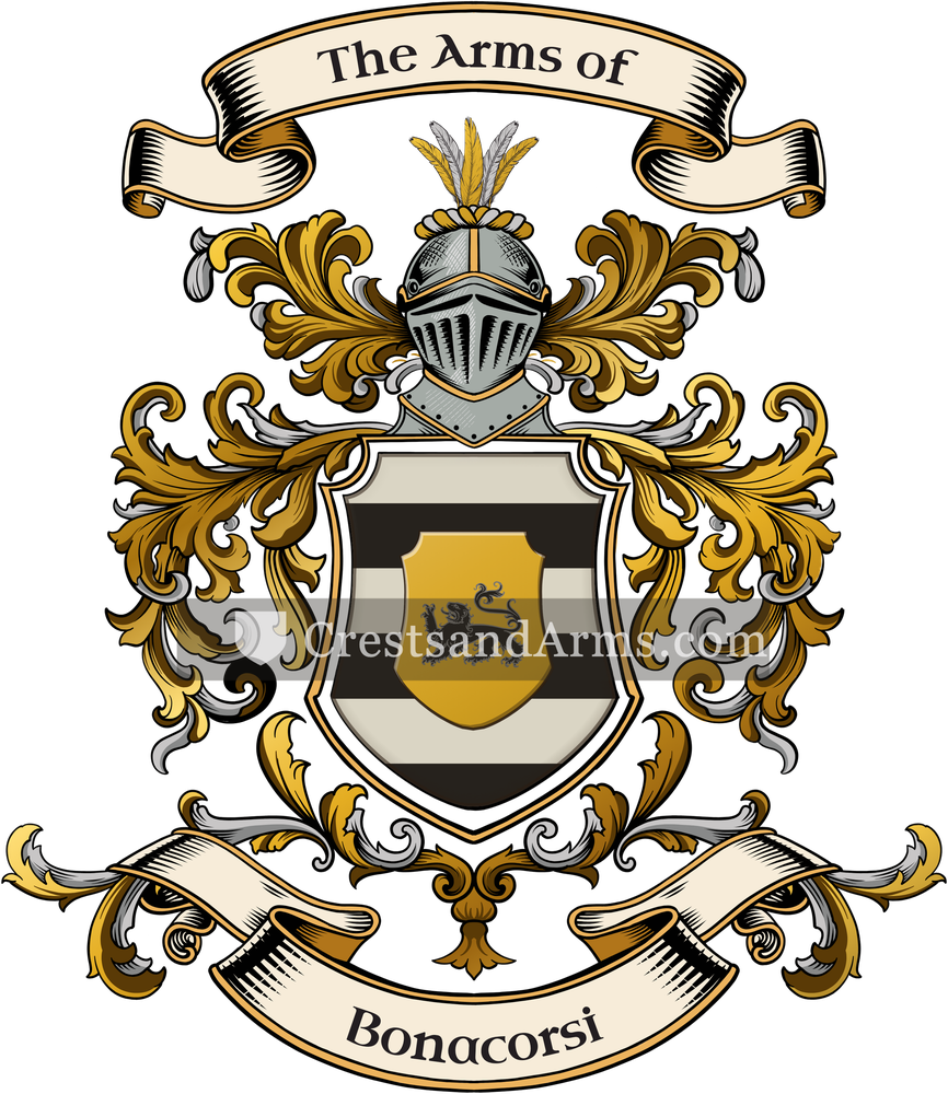 The Bonacorsi coat of arms, drawn from the recorded blazon