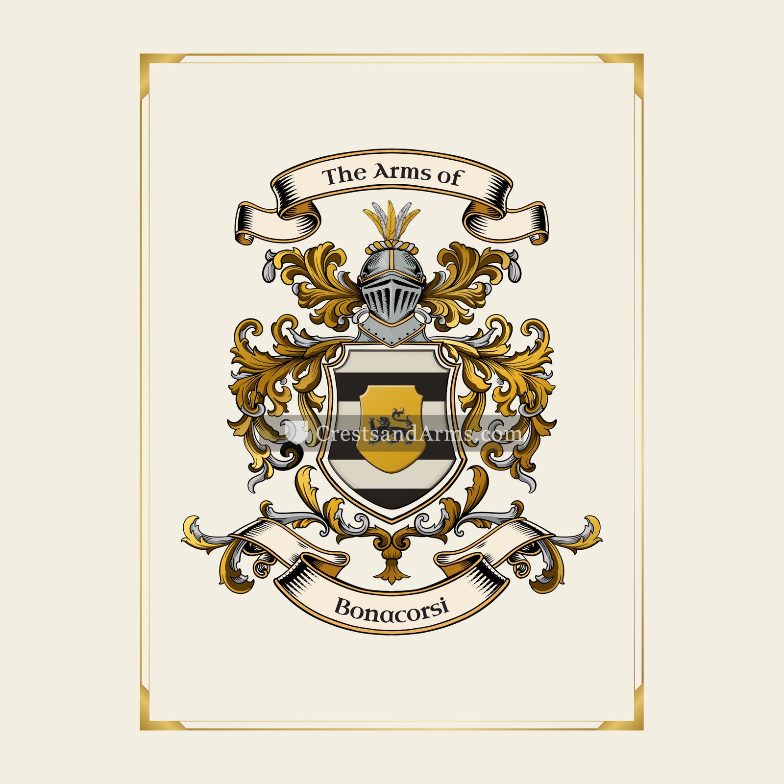 With gold border