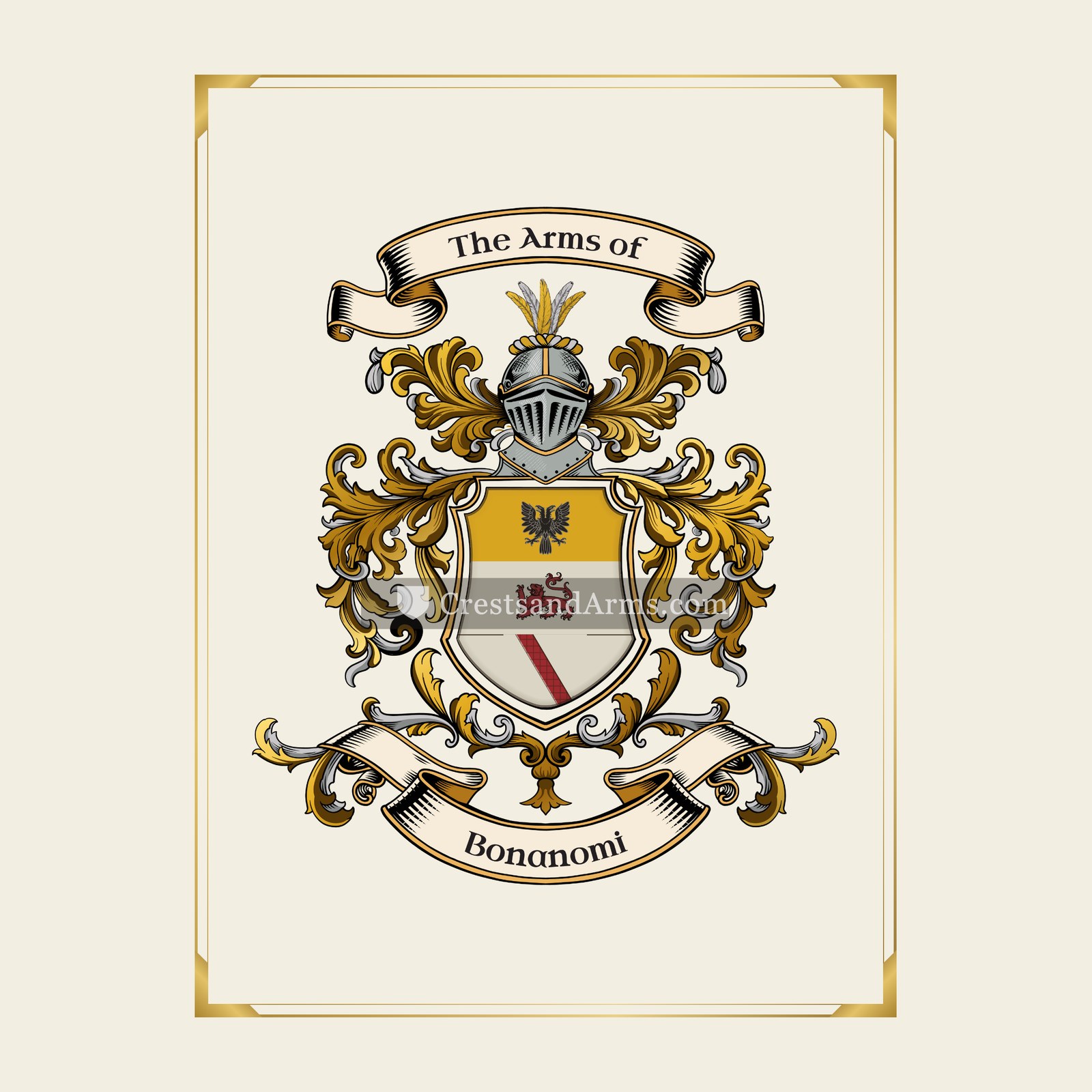 With gold border