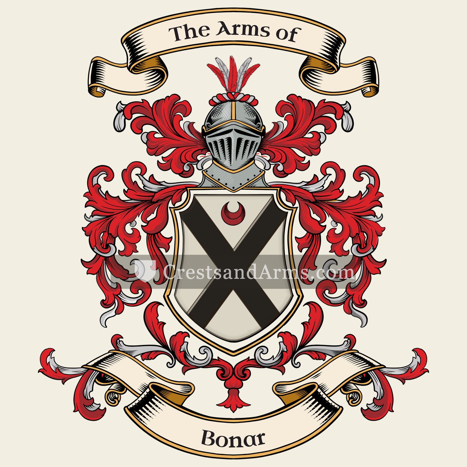The Bonar coat of arms, drawn from the recorded blazon