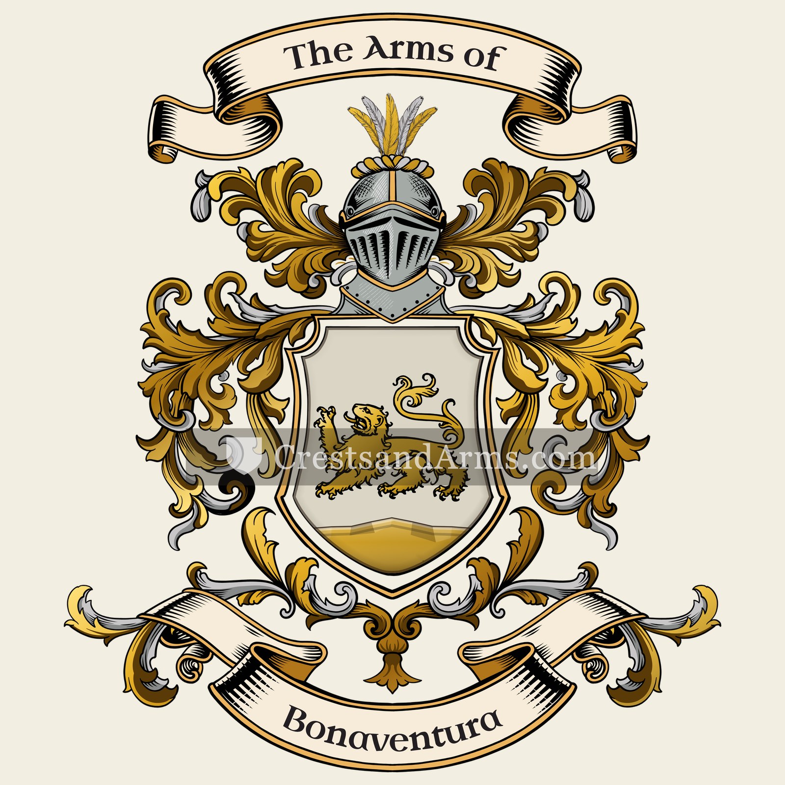 The Bonaventura coat of arms, drawn from the recorded blazon