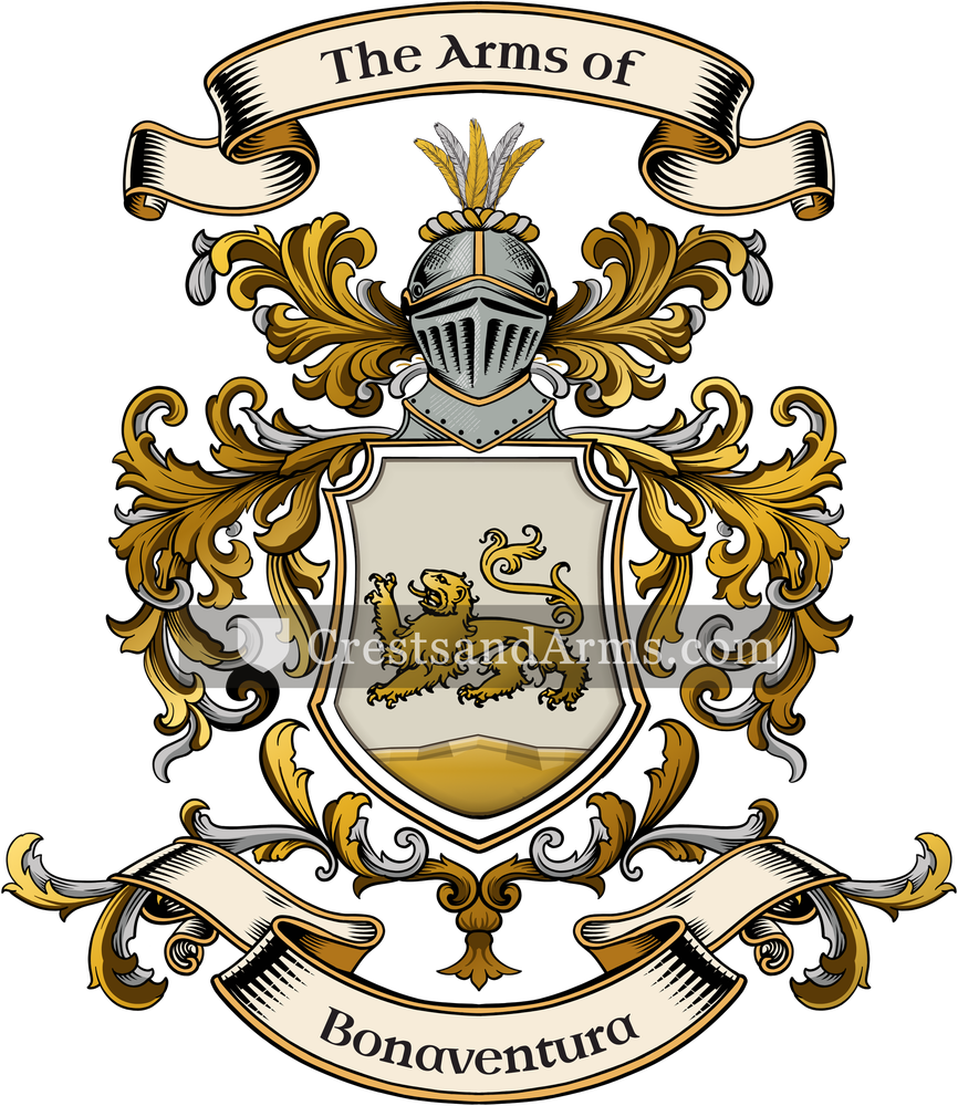 The Bonaventura coat of arms, drawn from the recorded blazon