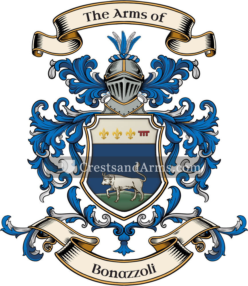 The Bonazzoli coat of arms, drawn from the recorded blazon