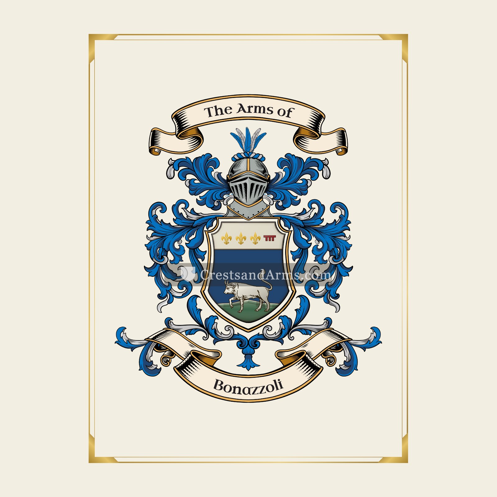 With gold border