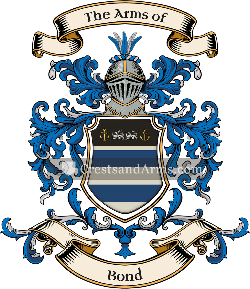 The Bond coat of arms, drawn from the recorded blazon