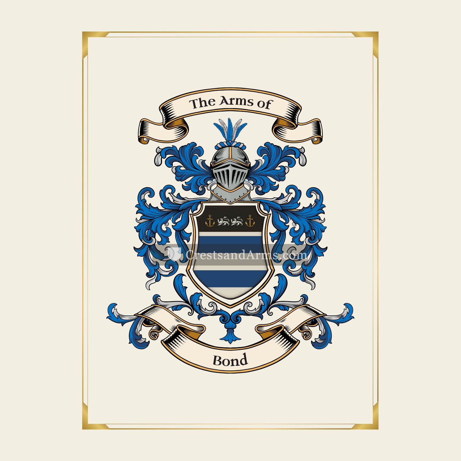 With gold border