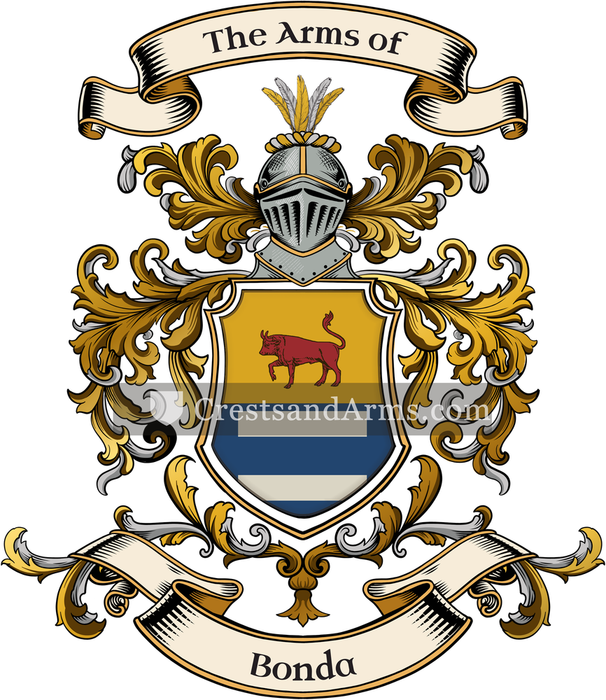 The Bonda coat of arms, drawn from the recorded blazon