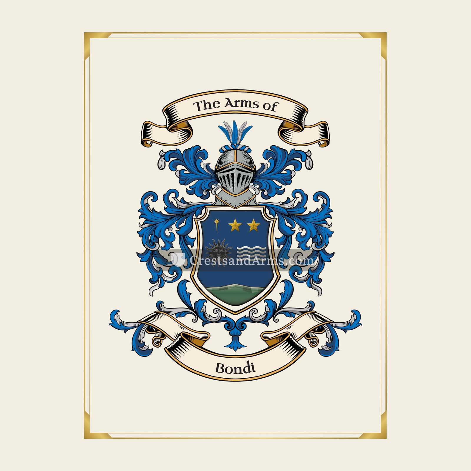With gold border