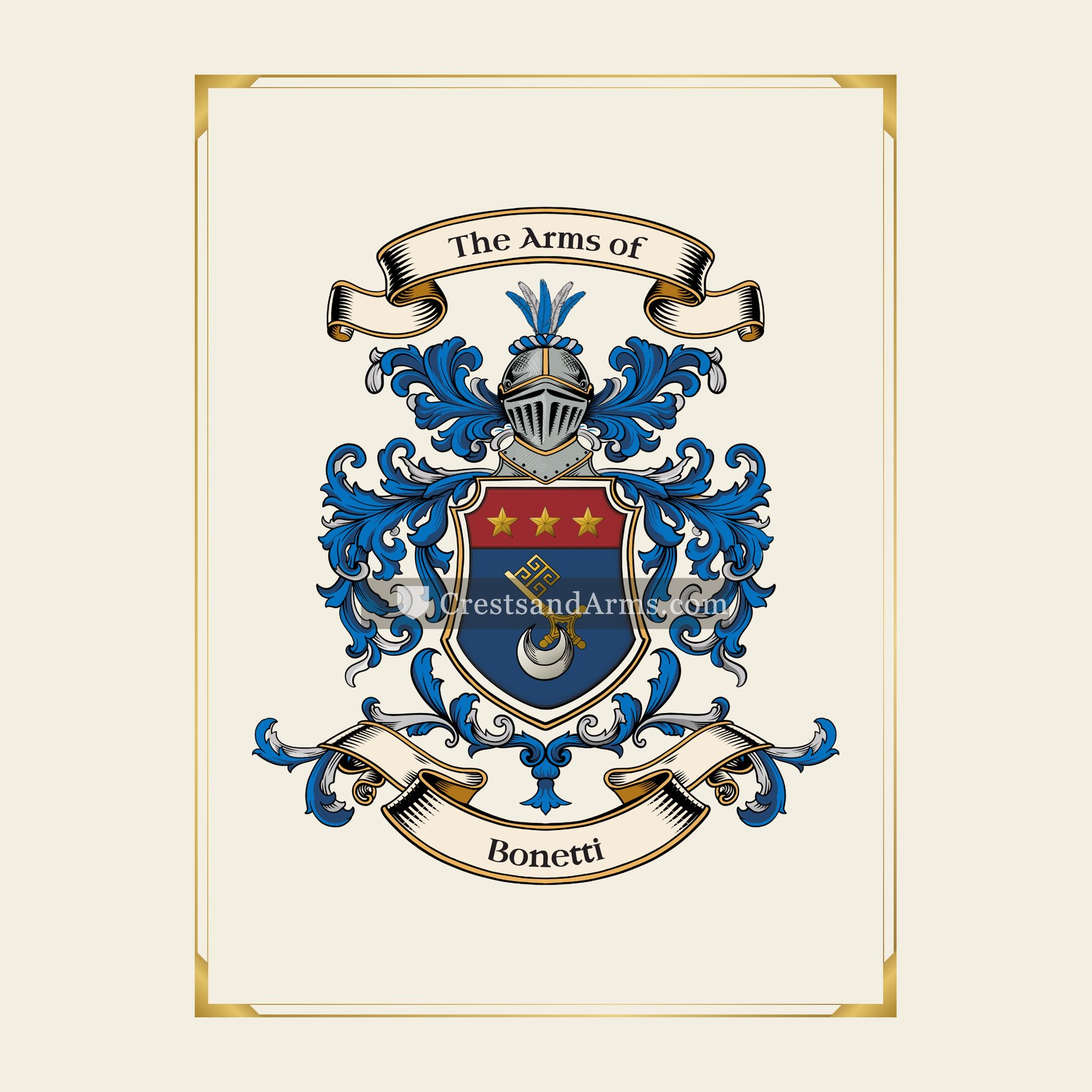 With gold border