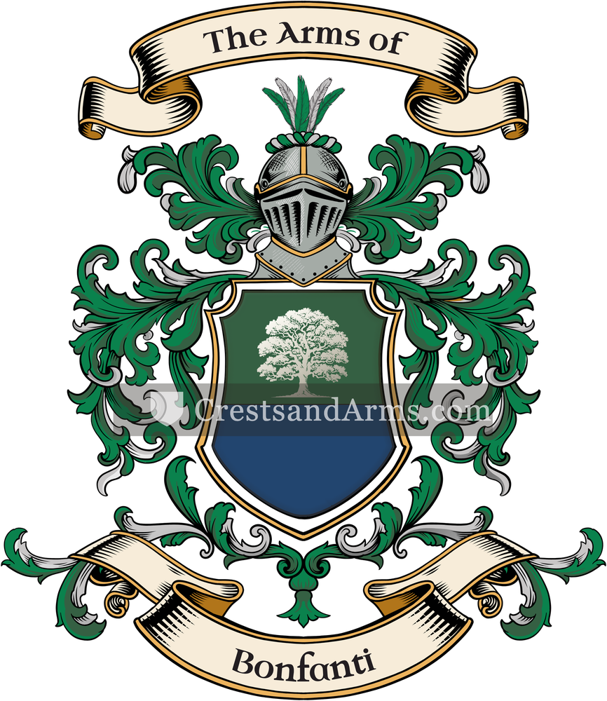 The Bonfanti coat of arms, drawn from the recorded blazon
