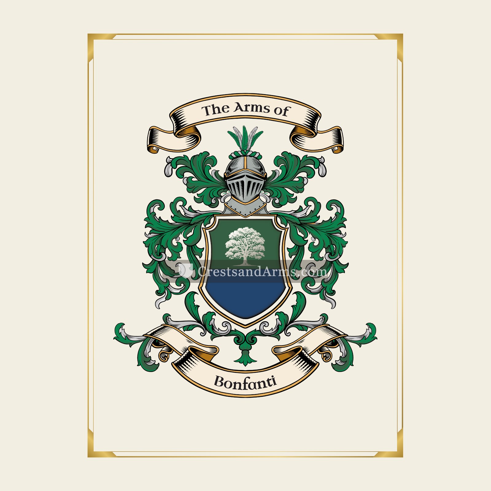 With gold border