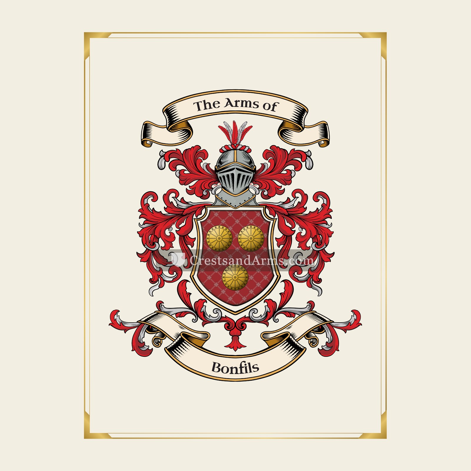 With gold border