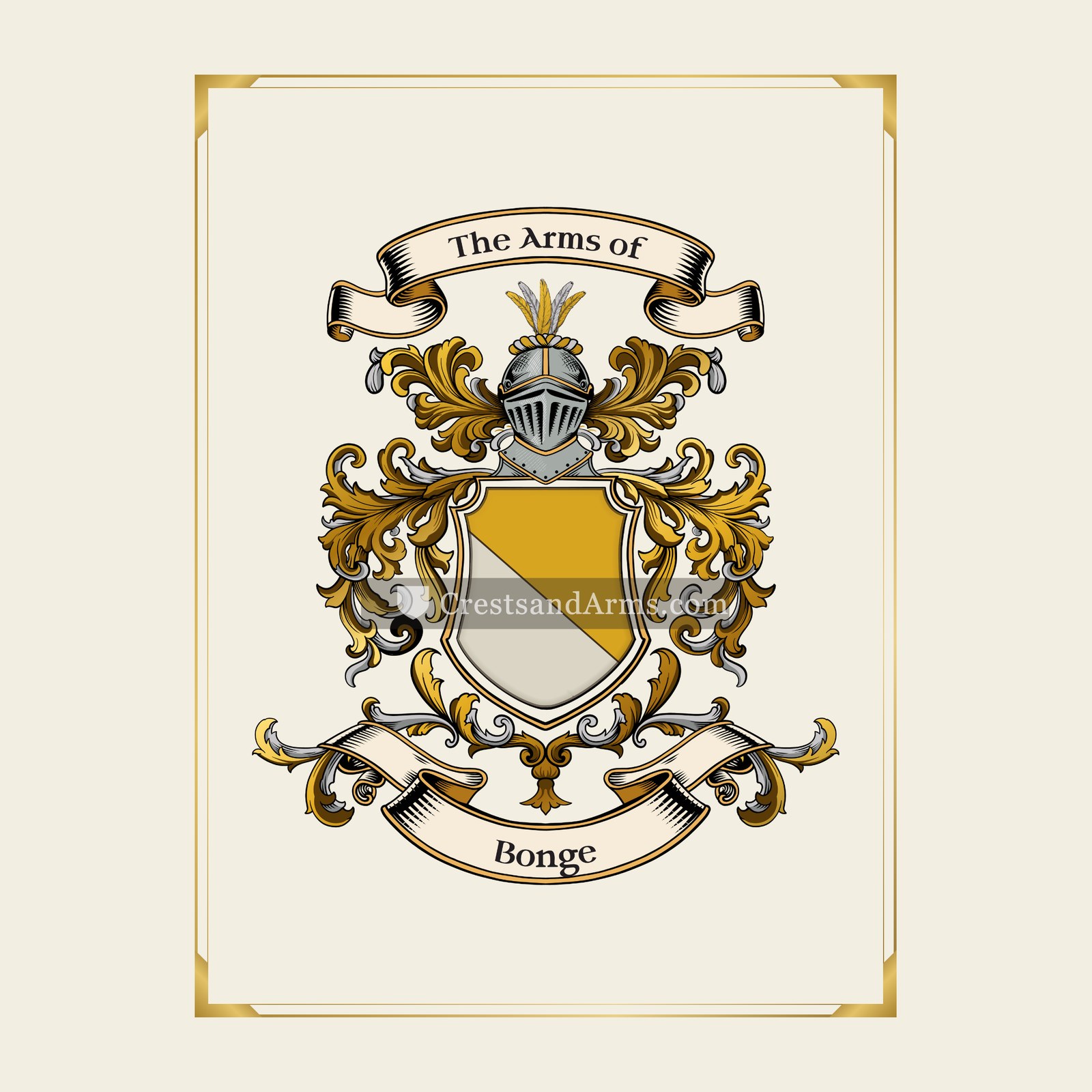 With gold border