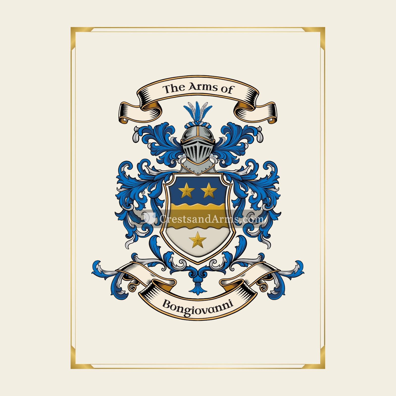 With gold border