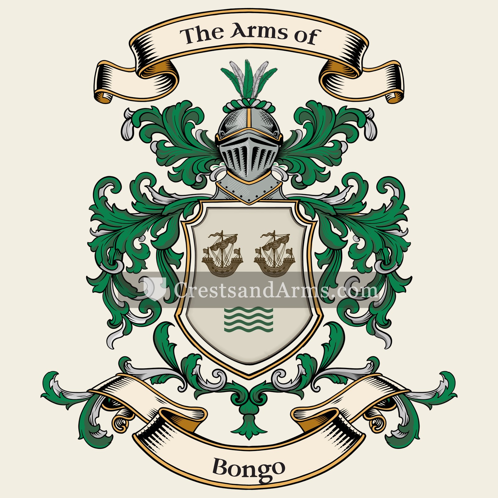 The Bongo coat of arms, drawn from the recorded blazon