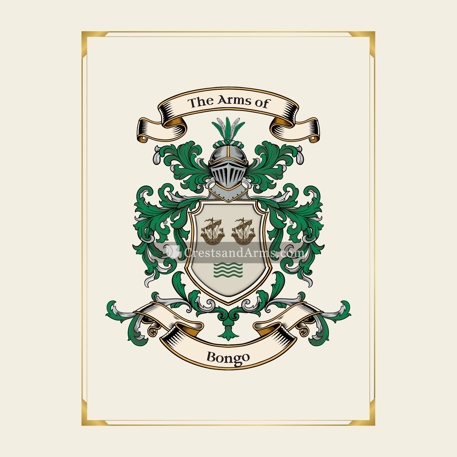 With gold border