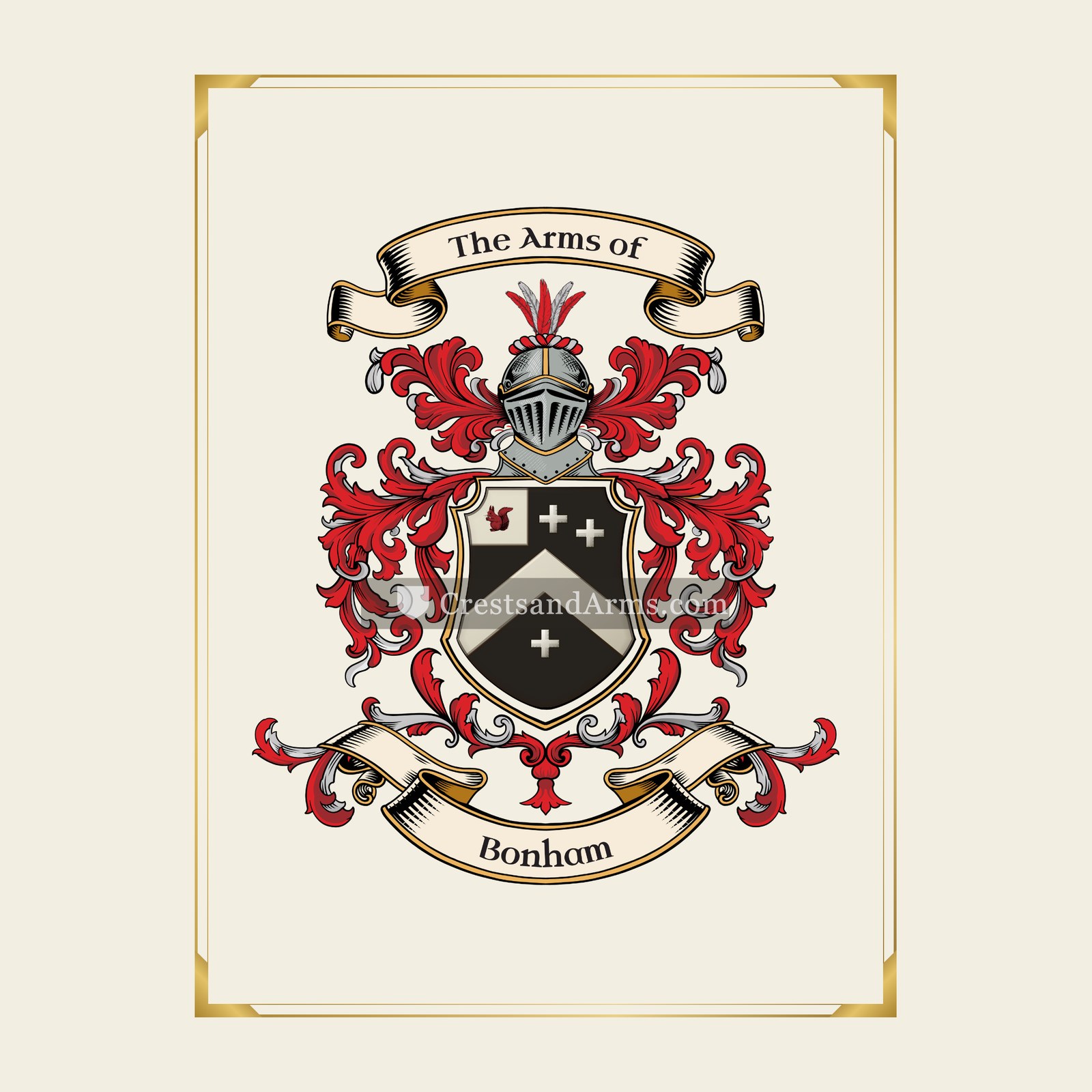 With gold border
