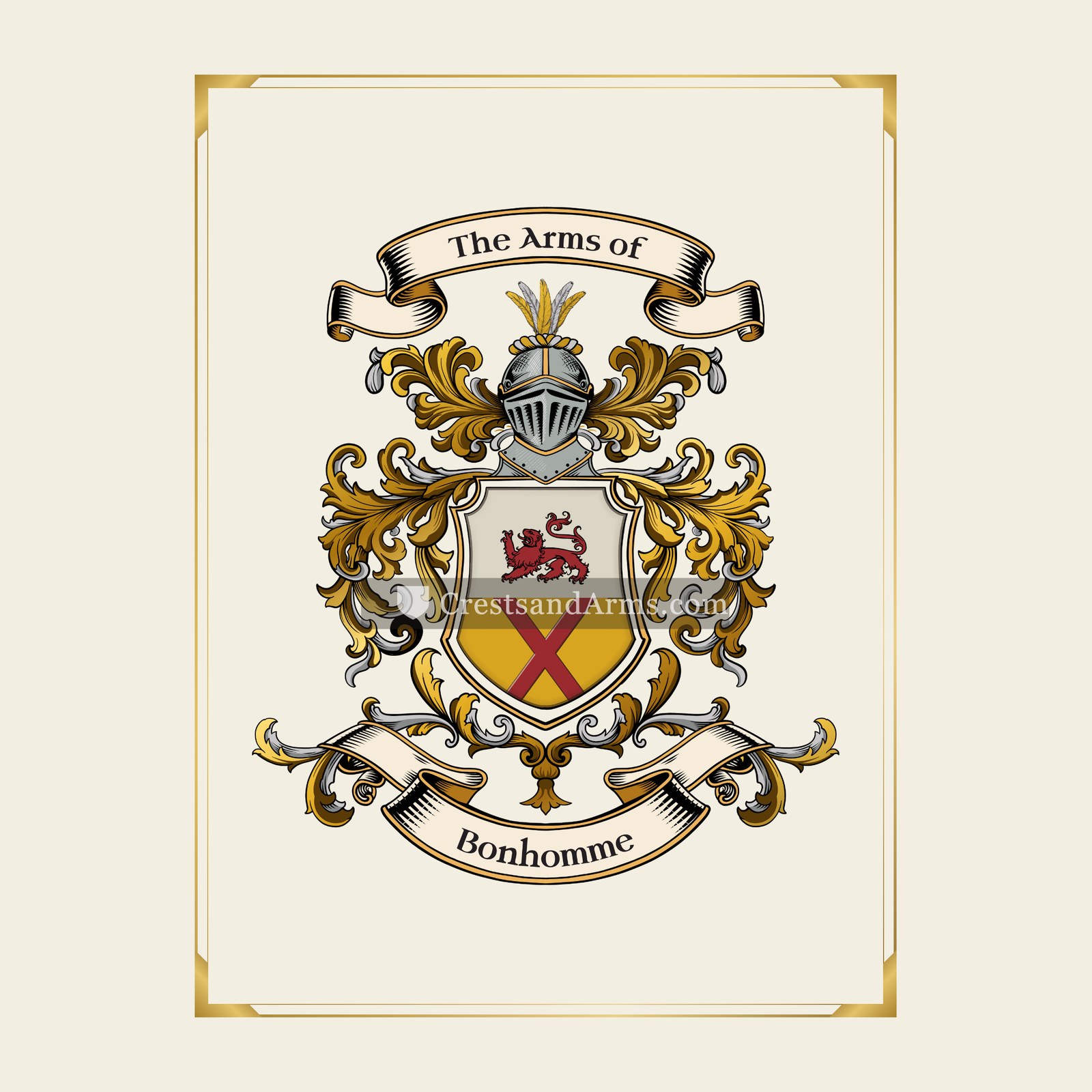 With gold border