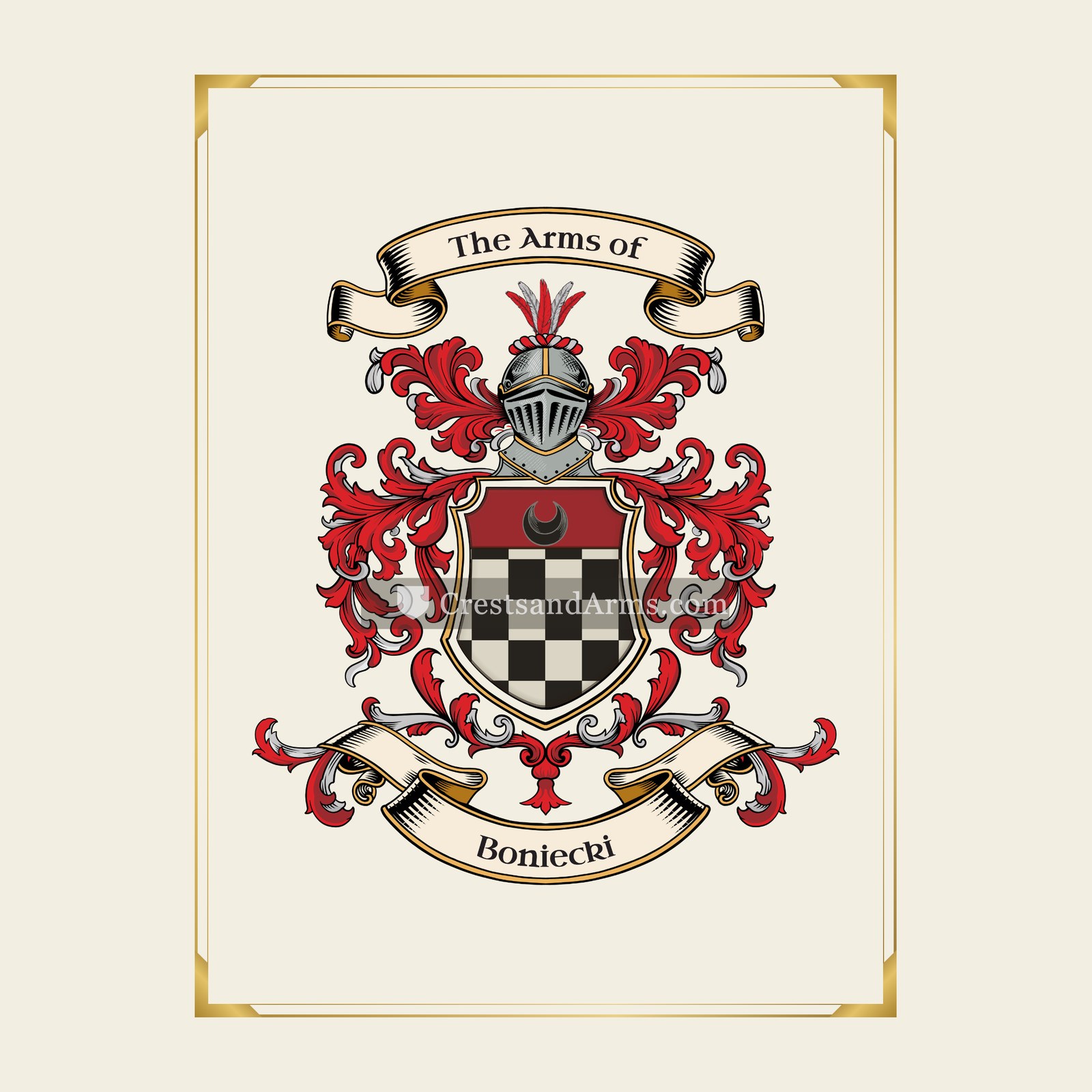 With gold border