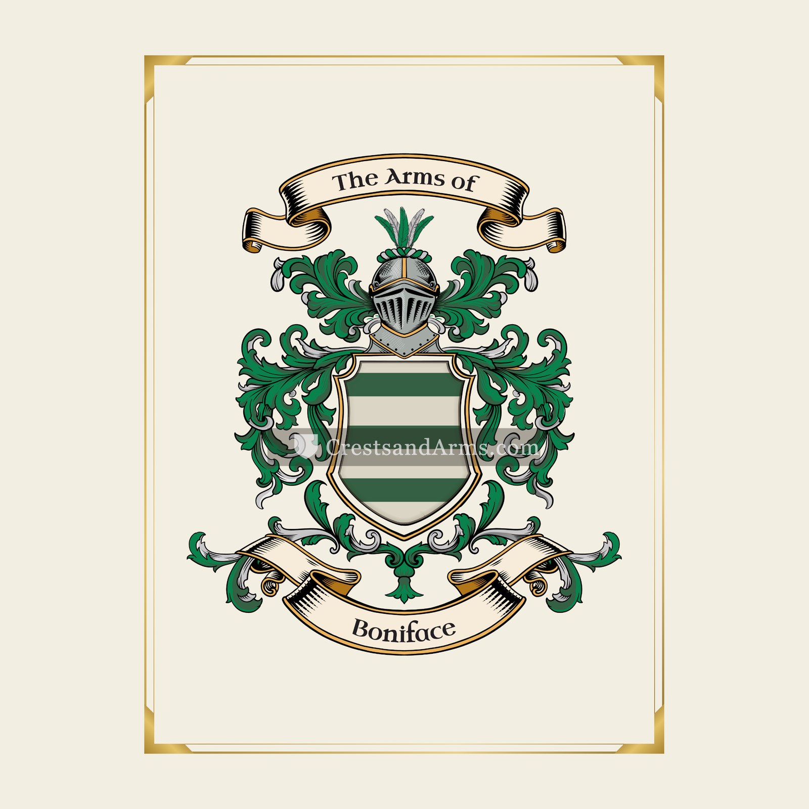 With gold border