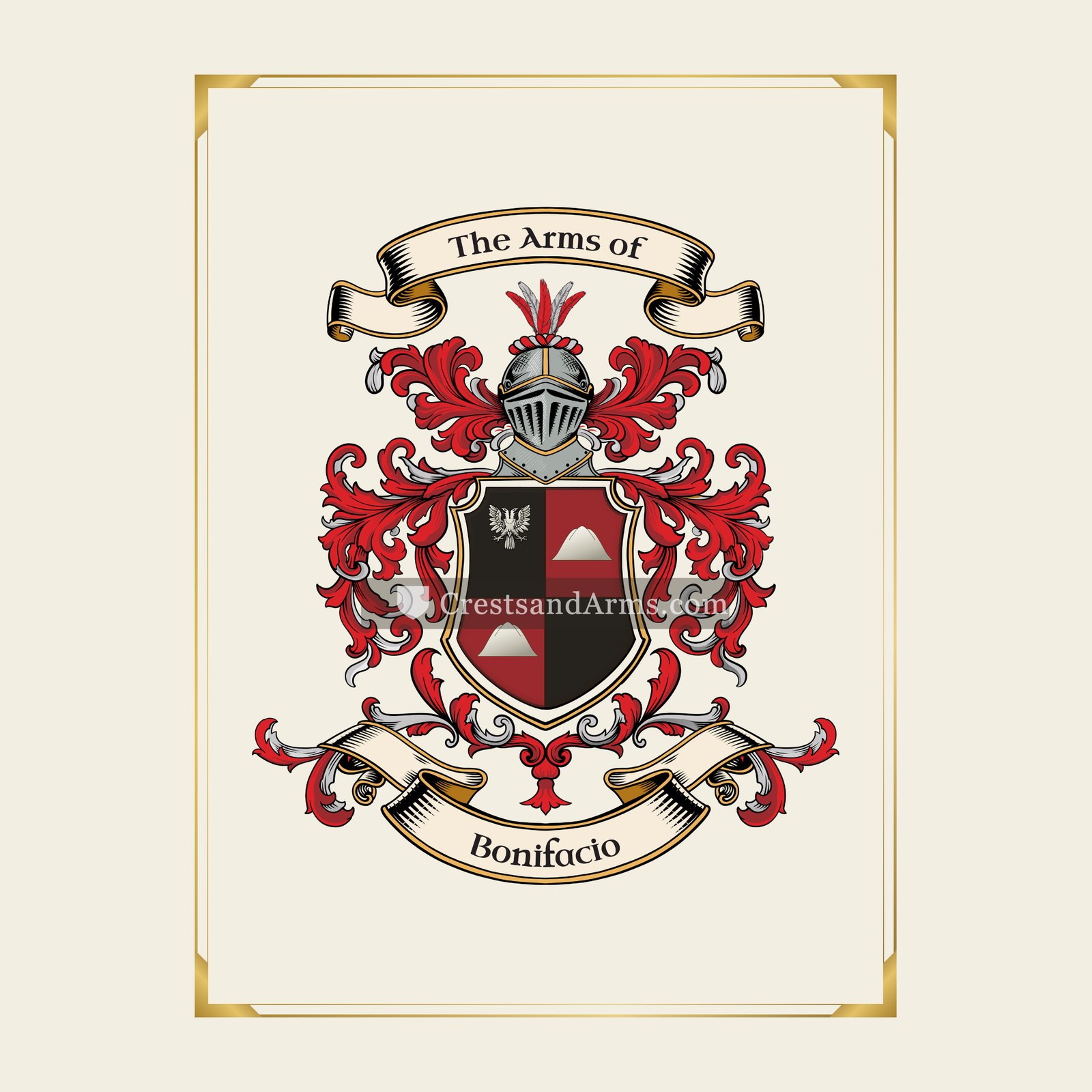 With gold border